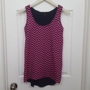 Pink and Navy Chevron tank top